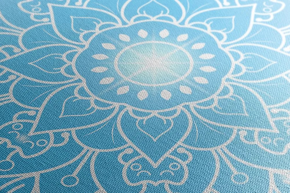 Stampa su tela – Fiore blu di Mandala