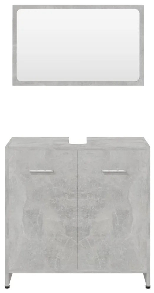 Set mobili da bagno grigio cemento in legno multistrato