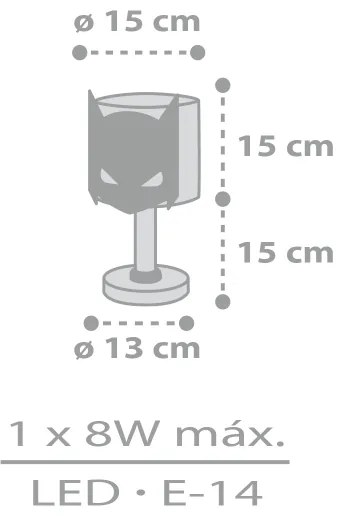 Dalber 61801 - Lampada per bambini DARK HERO 1xE14/8W/230V