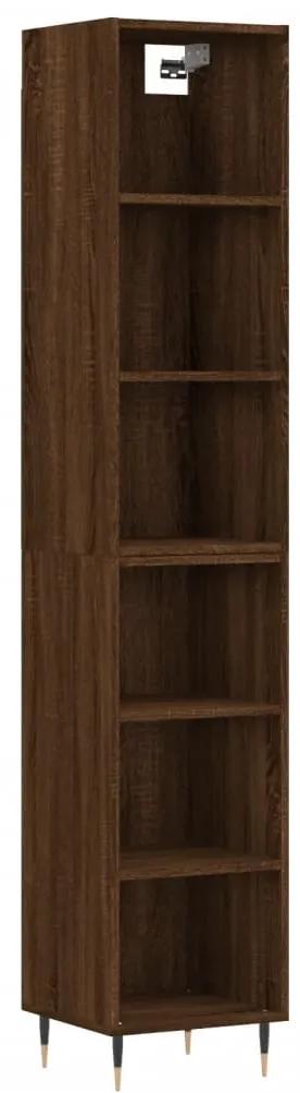 Credenza rovere marrone 34,5x32,5x180 cm in legno multistrato