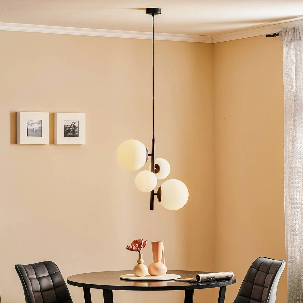 Lampada a sospensione Dione ALDEX, dimmerabile, Nero, Soggiorno / Sala da pranzo, Vetro, Moderno, Lampada a sospensione