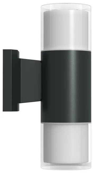 Applique Cilindrica Bidirezionale Nera, IP54 con 2 basi GU10 Base GU10