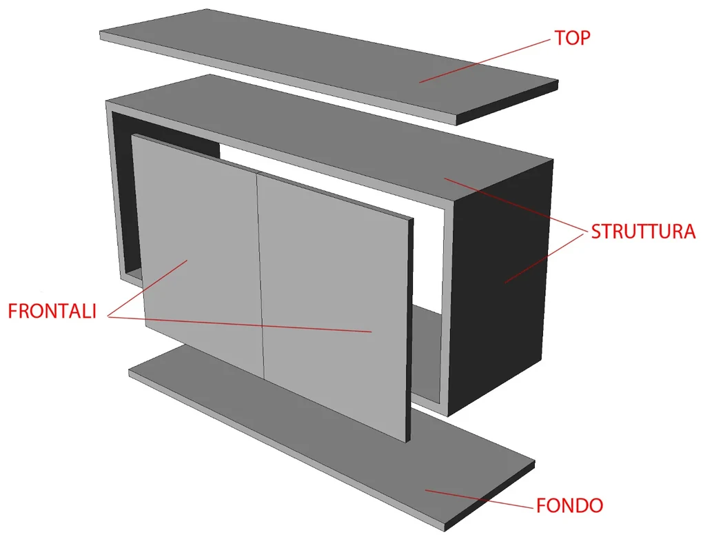 Credenza Madia Moderna Buffet da cucina Bianca 120x35x80 cm in