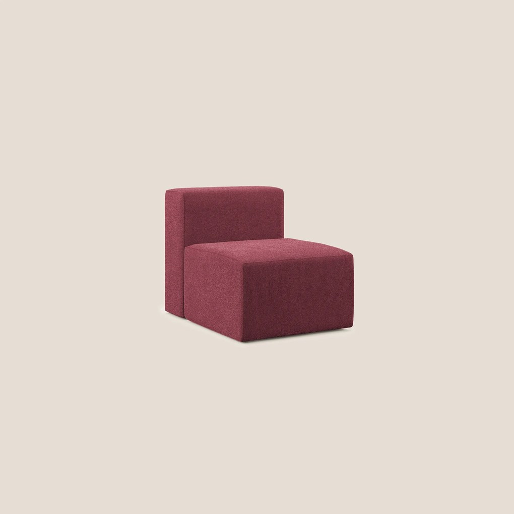 Nettuno modulo poltrona centrale in morbido tessuto bouclè T07 rosso
