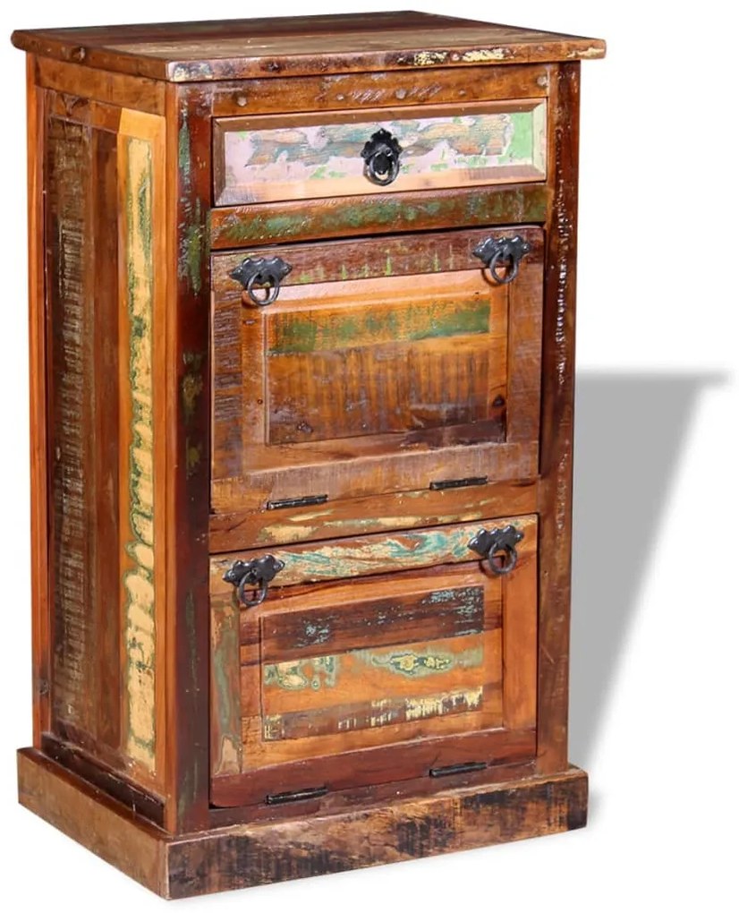 Scarpiera A 4 Livelli Con Cassetto Legno Massello Di Recupero /