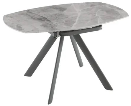Tavolo in pietra effetto marmo Grigio ROUND con piano girevole D135 cm