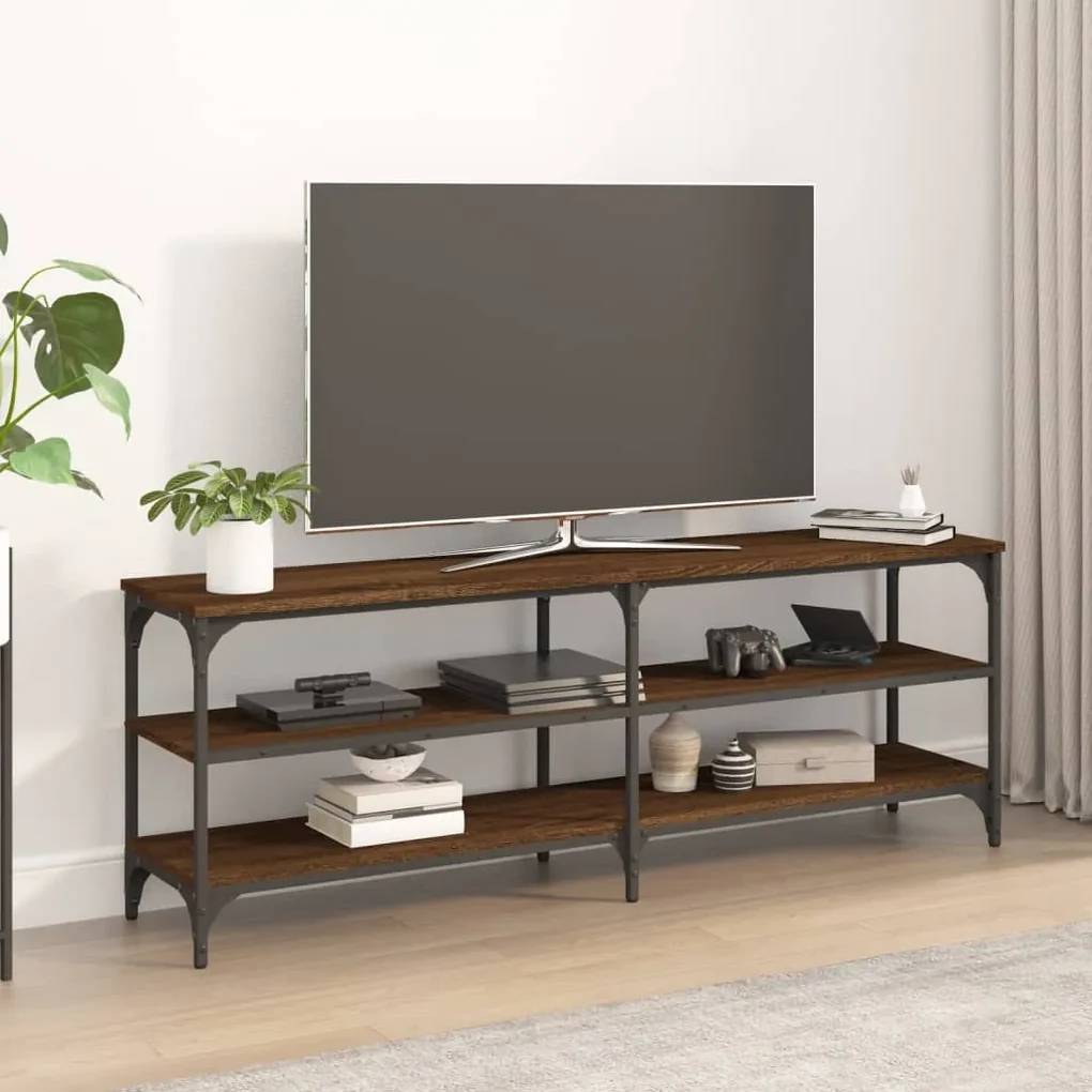 Mobile porta tv rovere marrone 140x30x50 cm legno multistrato