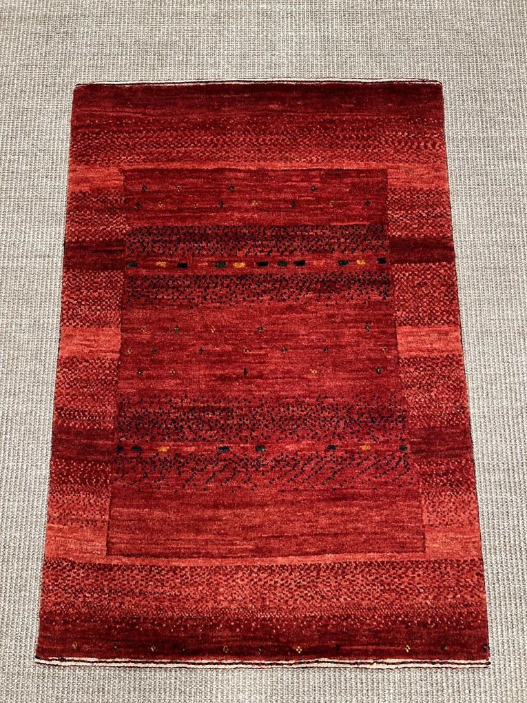 Loribaft Tappeto 60x90 Rosso (Iran) Annodato A Mano
