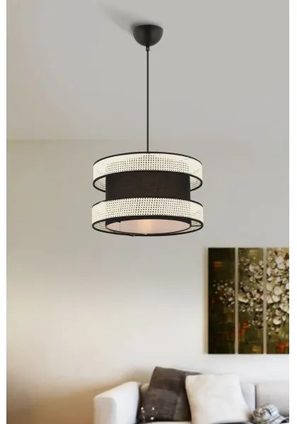 Lampadario a cavo HALO 1xE27/60W/230V nero/crema
