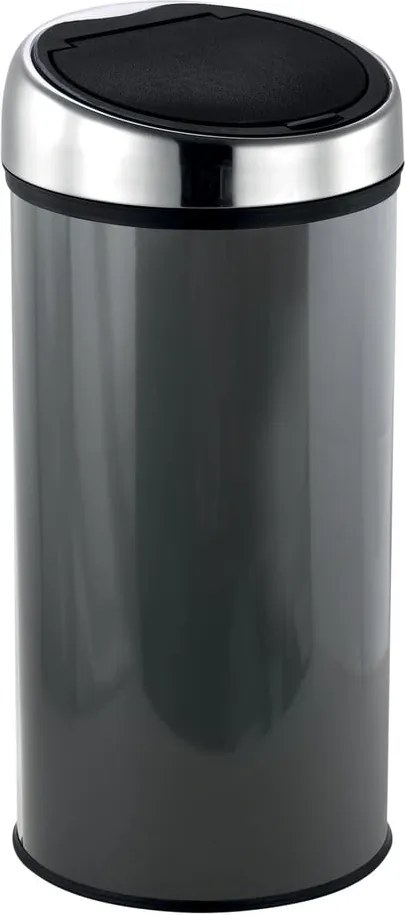 Cestino per la spazzatura grigio scuro in acciaio touch 30 l – MSV