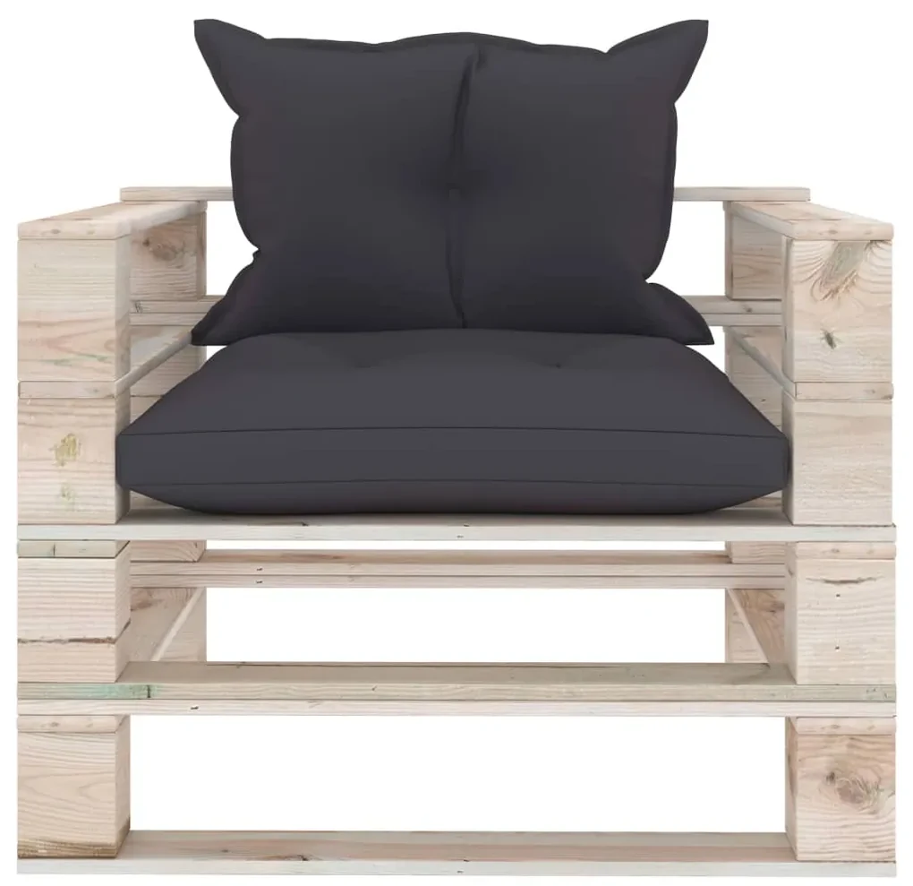 Set divani da giardino pallet 6 pz con cuscini in legno di pino