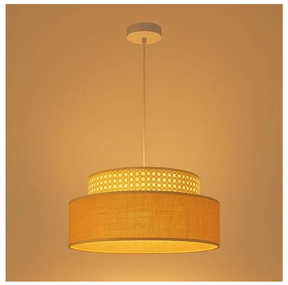 Lampadario a sospensione con filo BOHO 1xE27/60W/230V diametro 40 cm rattan
