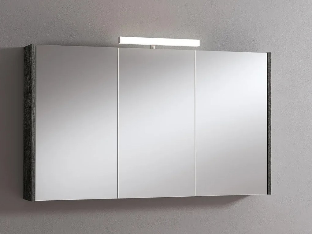 Pensile con luce Akira tigerwood L 120 x H 70 x P 15.5 cm