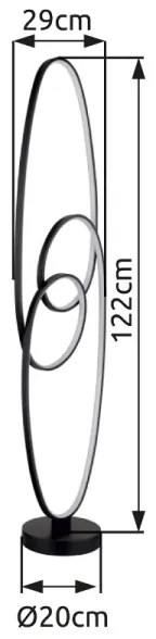 Globo 67177-36S - Lampada da terra LED SPIRA 39W 230V 2700/4000/6500K