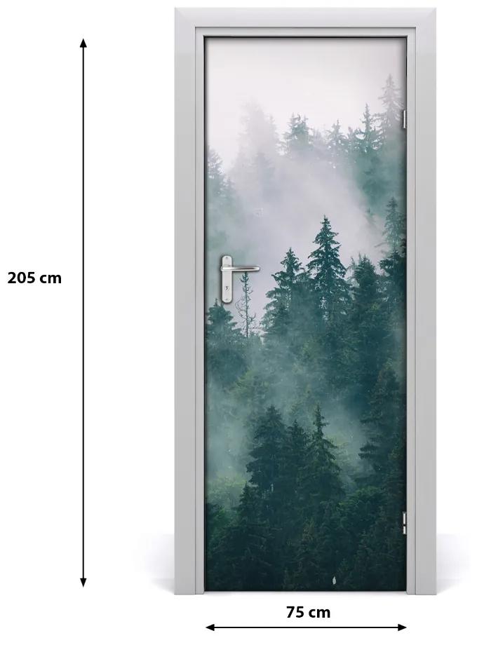 Adesivo per porta Nebbia sulla foresta 75x205 cm