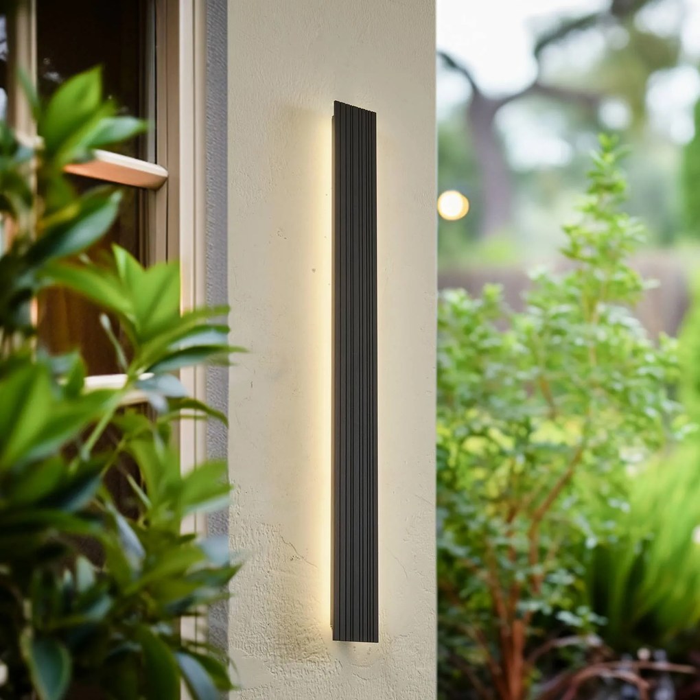 Applique da esterni a LED Melira Lucande, Nero, Alluminio, Moderno, Applique LED da esterni