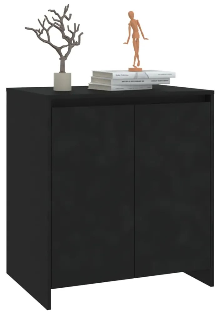 Credenza nera 70x41x75 cm in legno multistrato