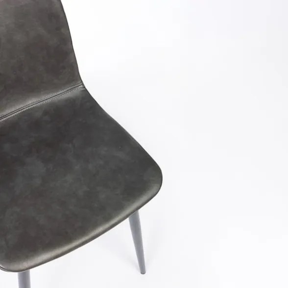 Sedia Da Interno In Ecopelle Antracite Vintage Senza Braccioli Kyra Bizzotto - 4 Pz