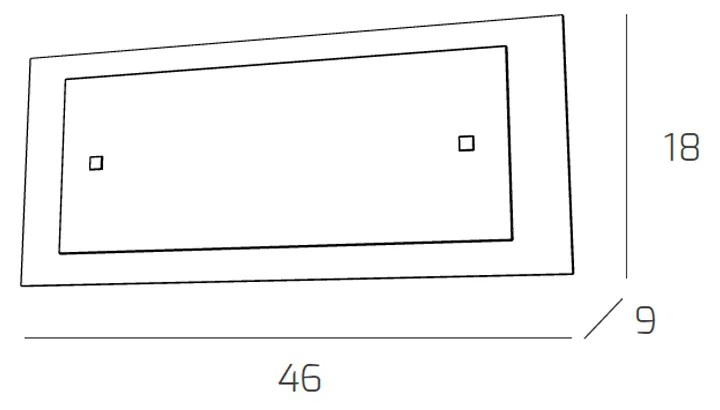 Applique Moderna Tray Metallo Bianco Vetro Nero 2 Luci E27