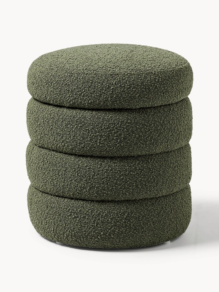 Pouf contenitore in bouclé Alto