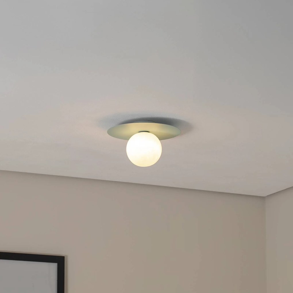 TK Lighting Plafoniere Pixie, verde menta, vetro, Ø 25 cm, sfera, G9