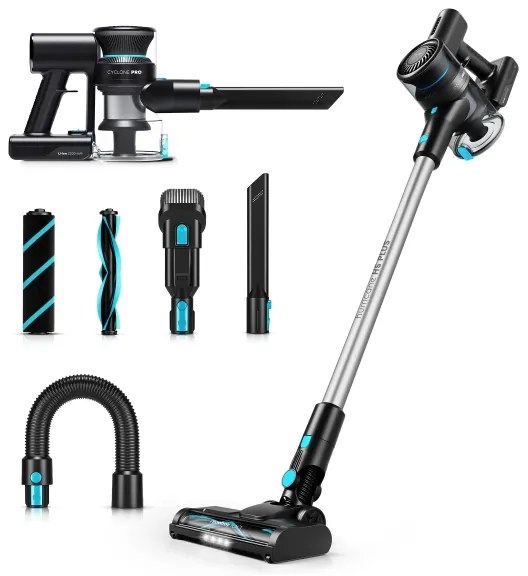 Niceboy ION Hurricane H5 Plus- Aspirapolvere a batteria 2in1 140W/2200 mAh nero