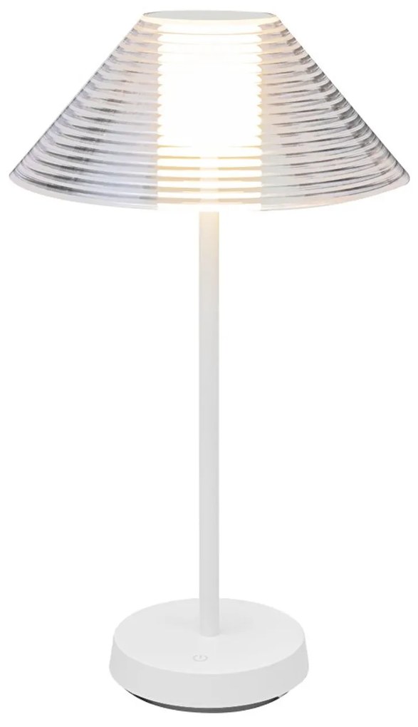 Lampada da Tavolo Ricaricabile 1.5W Bianco Caldo Dimmerabile - Bianca
