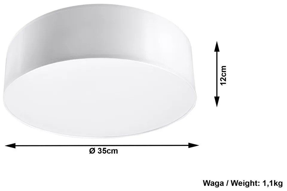 Plafoniera bianca a soffitto Atis - Sollux