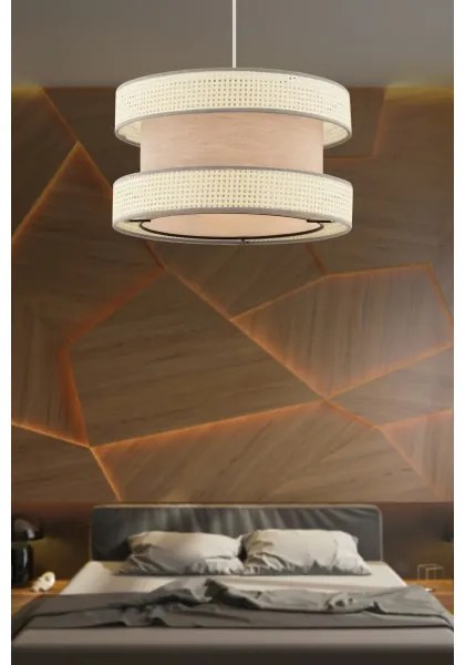 Lampadario a sospensione con cavo HALO 1xE27/60W/230V beige/crema