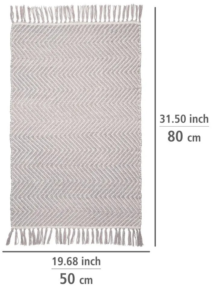 Tappeto da bagno grigio in plastica riciclata , 50 x 80 cm Gata - Wenko