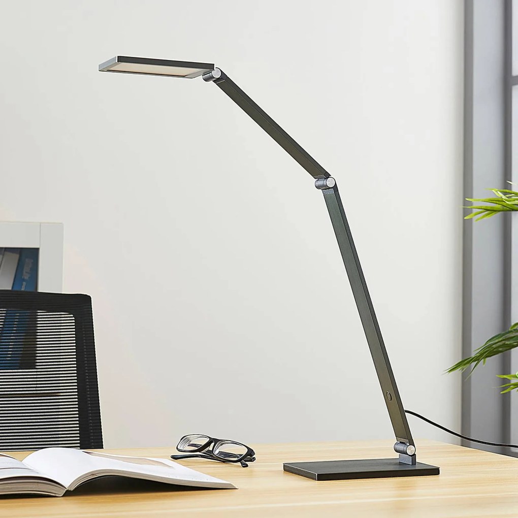 Lucande Lampada da scrivania a LED Mion, 41 cm, angolare, dimmerabile