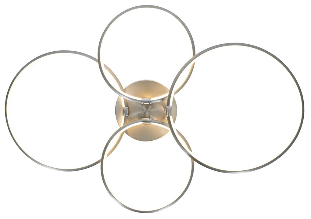 Plafoniera in acciaio con LED dimmerabile a 3 livelli 4 luci - Joaniqa