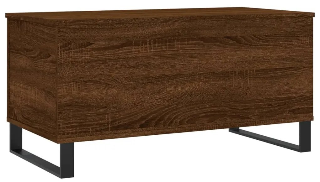 Tavolino salotto rovere marrone 90x44,5x45 cm legno multistrato