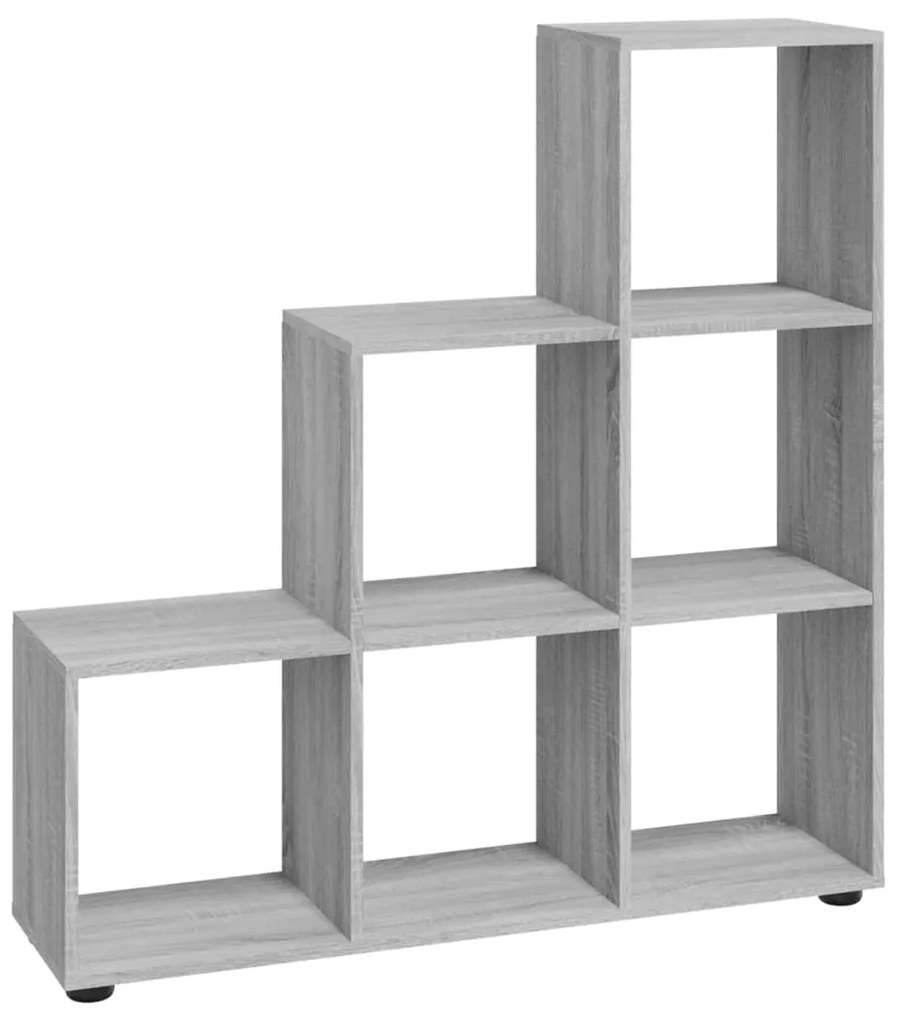 Libreria a scala grigio sonoma 107 cm in legno multistrato