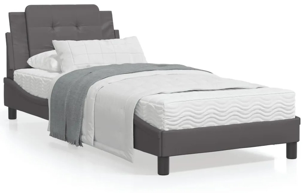 Giroletto Con Luci Led Grigio 90x190 Cm İn Similpelle /