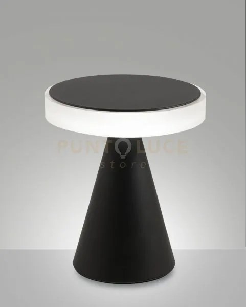 Neutra da tavolo nera h.27cm a led 3000k - 12w - 1260 lm dimmerabile