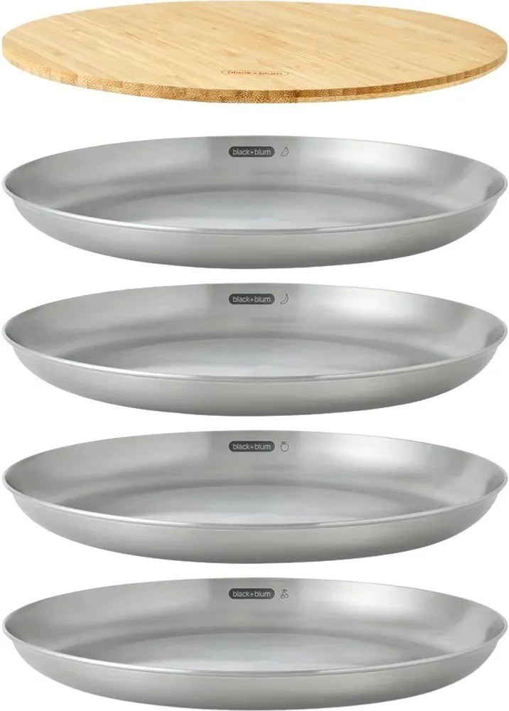 Set di piatti argentati in acciaio inox 4 pz ø 25,5 cm – Black + Blum