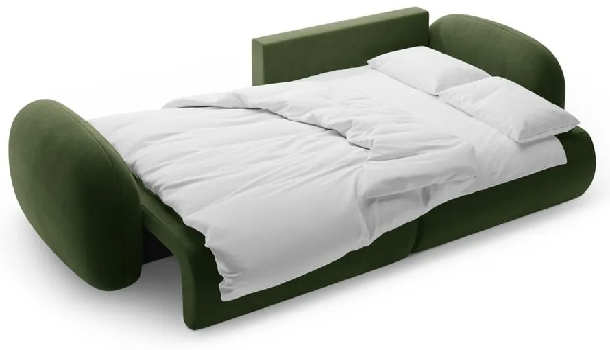 Divano angolare verde allungabile/con contenitore con rivestimento in velluto Tonale – Cosmopolitan Design