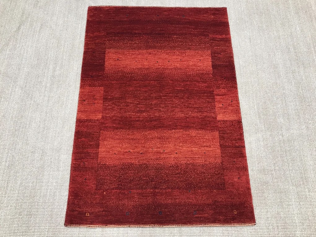 Loribaft Tappeto 100 x 140 Rosso (Iran) Annodato A Mano