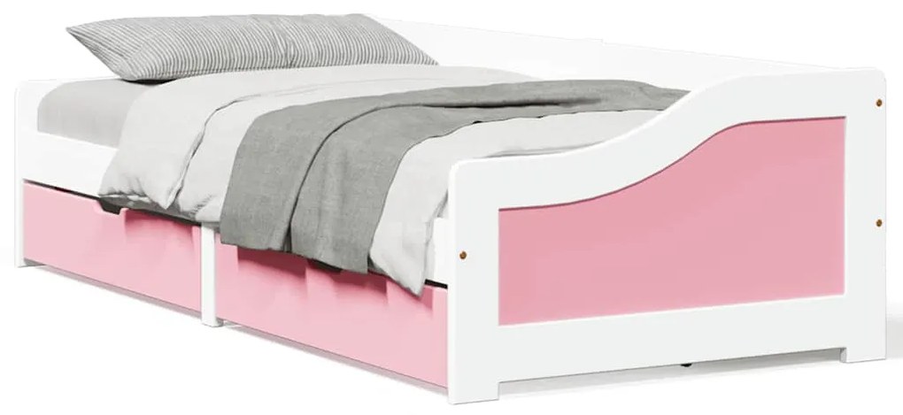 Dormeuse 2 Cassetti Senza Materasso Bianco&rosa 90x200 Cm Irun /