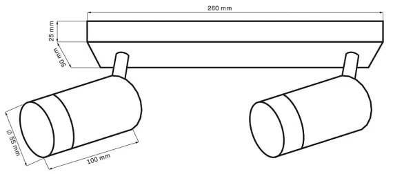 Faretto ARRAS 2xGU10/10W/230V bianco