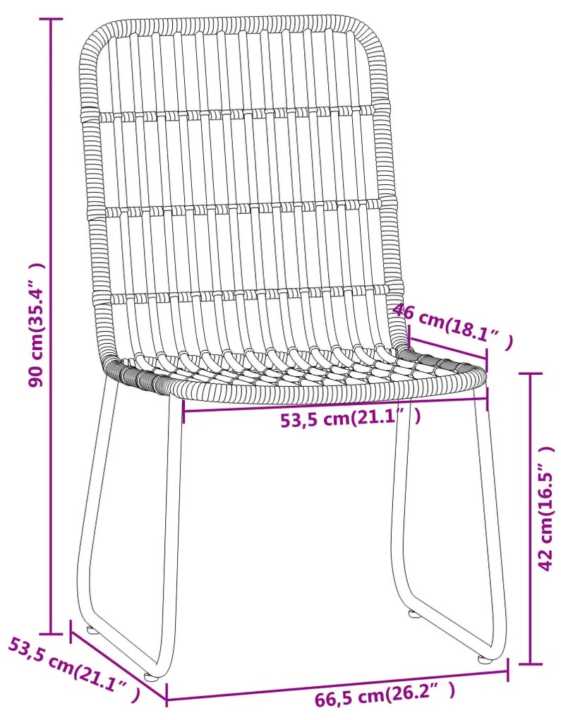 Set da Pranzo da Giardino 5 pz Nero