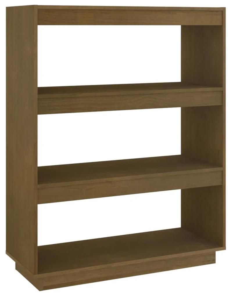 Libreria/divisorio miele 80x35x103 cm in legno massello di pino