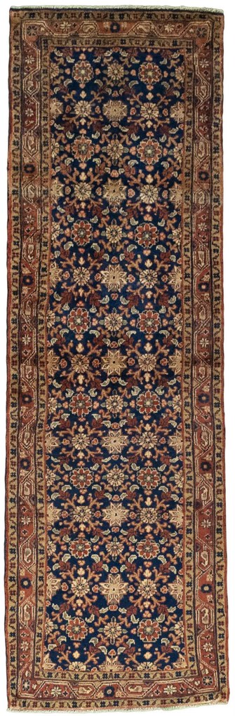 Hamedan Tappeto 80 x 270 Blu (Iran) Annodato A Mano
