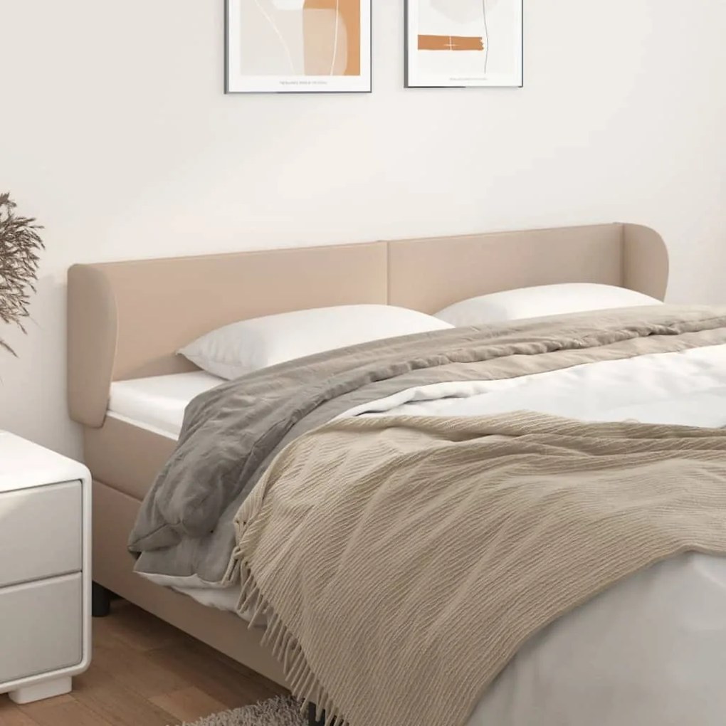 Testiera Ad Orecchio Cappuccino 203x23x78/88 Cm İn Similpelle /