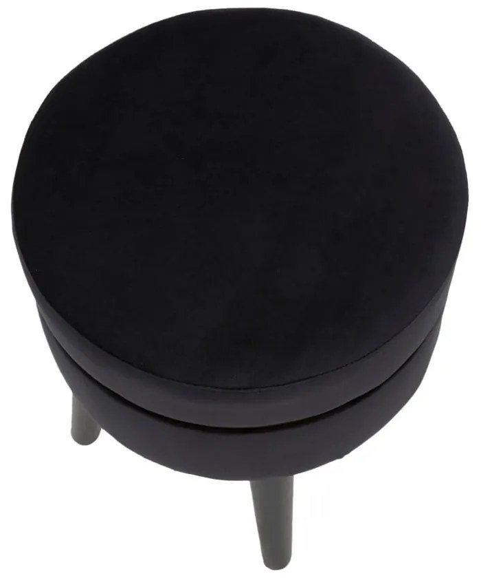 Sgabello imbottito nero Paris, ⌀ 35 cm - Mauro Ferretti