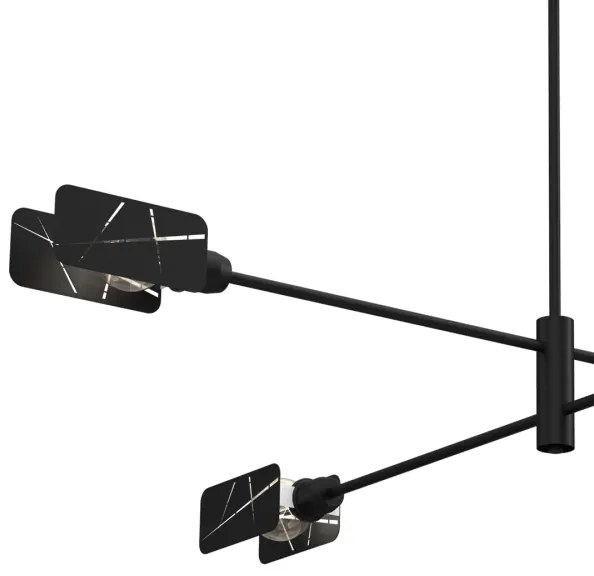 Lampadario a sospensione con supporto rigido ASTRA 4xE27/60W/230V nero