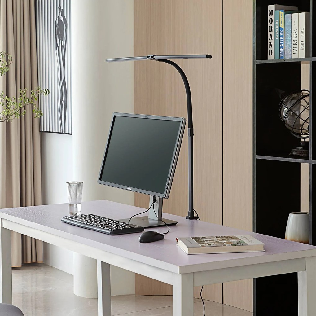 Lampada LED a morsetto Nilay di Lindby, altezza 97,5 cm, CCT, home office