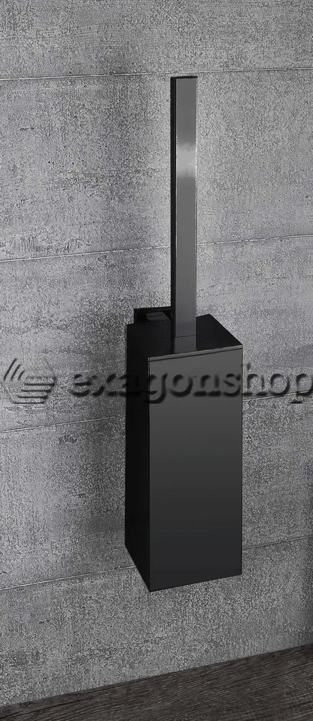 Colombo design basiq b37070nm porta scopino a muro in abs nero opaco