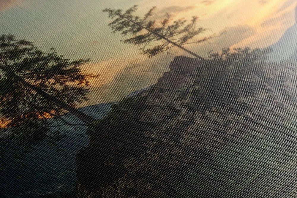Quadro su tela – Paesaggio montano sul lago
